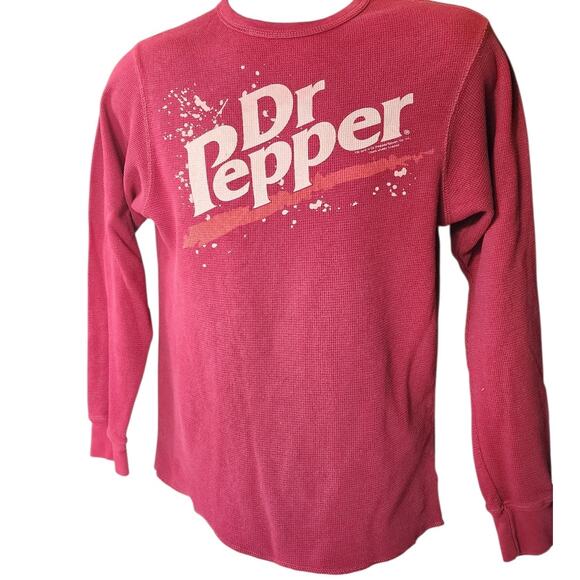 Dr Pepper Thermal Long Sleeve Shirt Men Small Women Medium Soda Waffle Knit Y2K - Picture 8 of 13